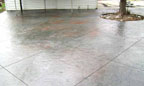 Stamped Concrete Patio with a Hole for a Tree