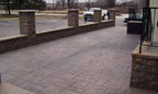Masonry Wall and Stamped Concrete Entry